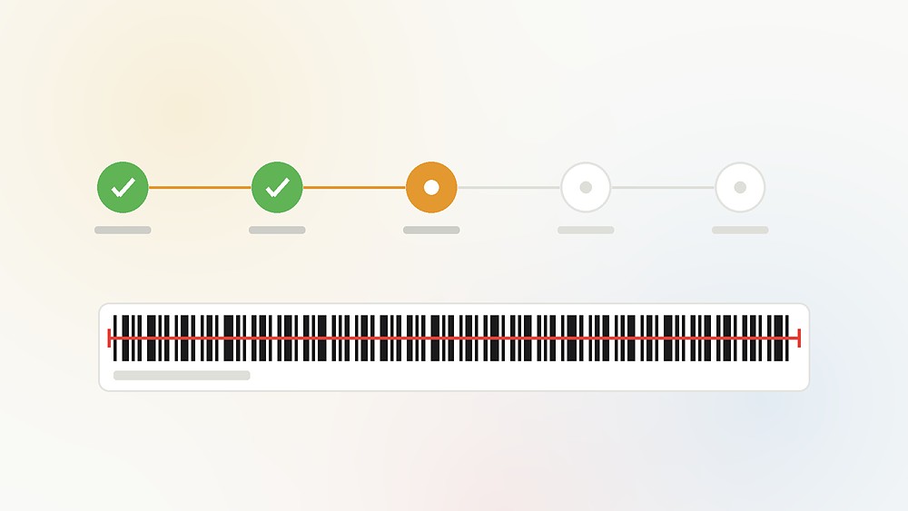 A solar job progressing through its stages, with a scanned serial number tying it to stock